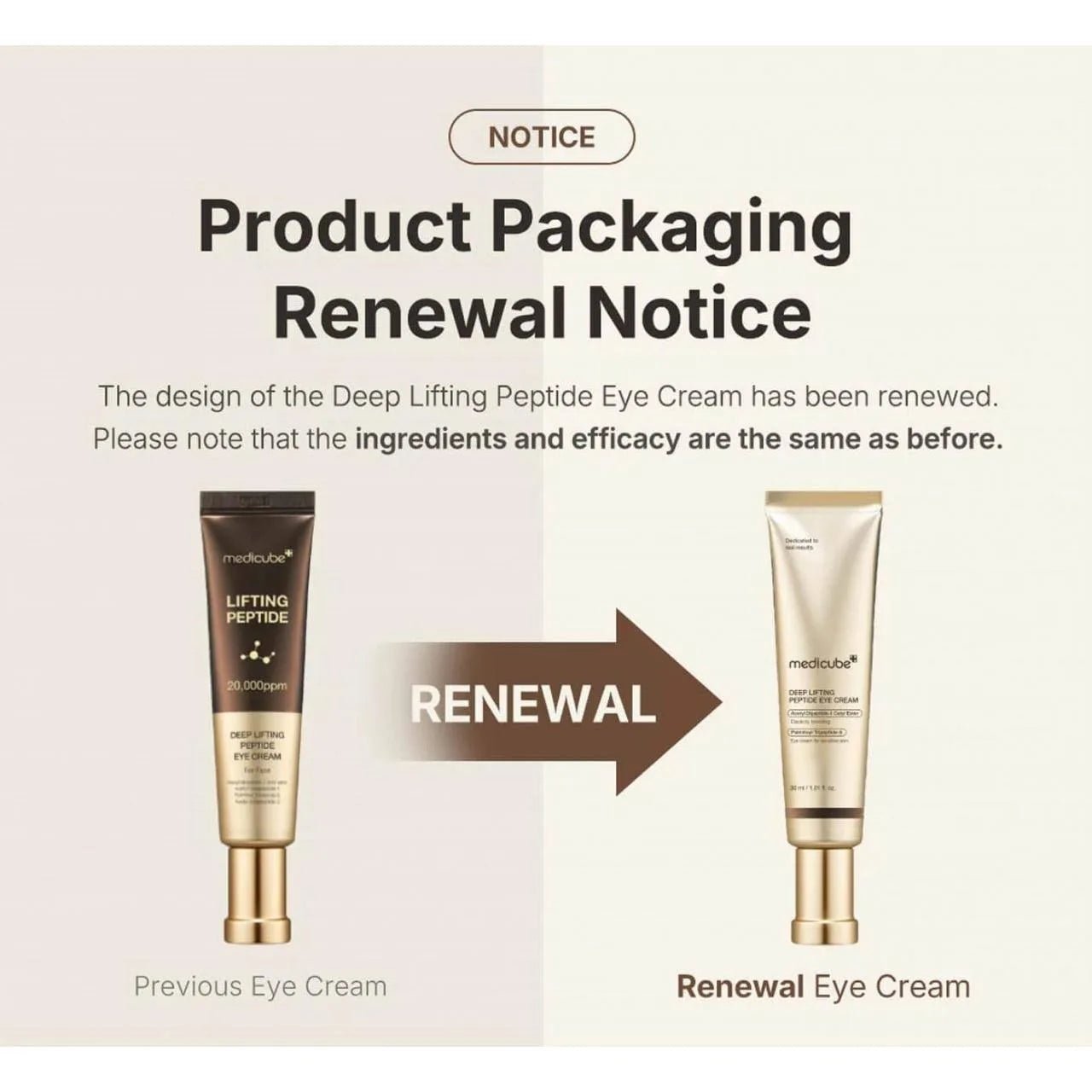 Medicube - Deep Lifting Peptide Eye Cream - San Ha Co