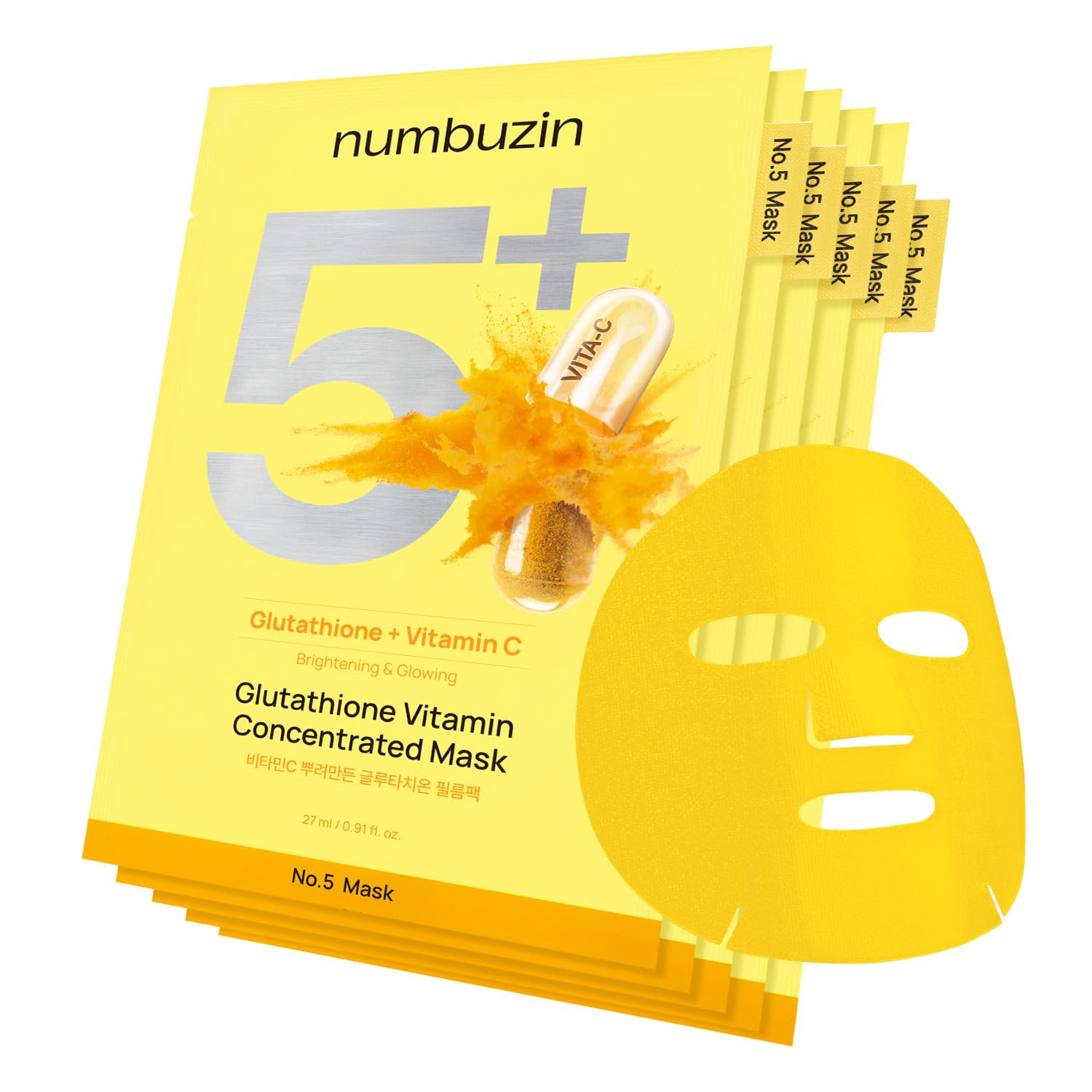 Numbuzin - No.5+ Glutathione Vitamin Concentrated Mask - San Ha Co