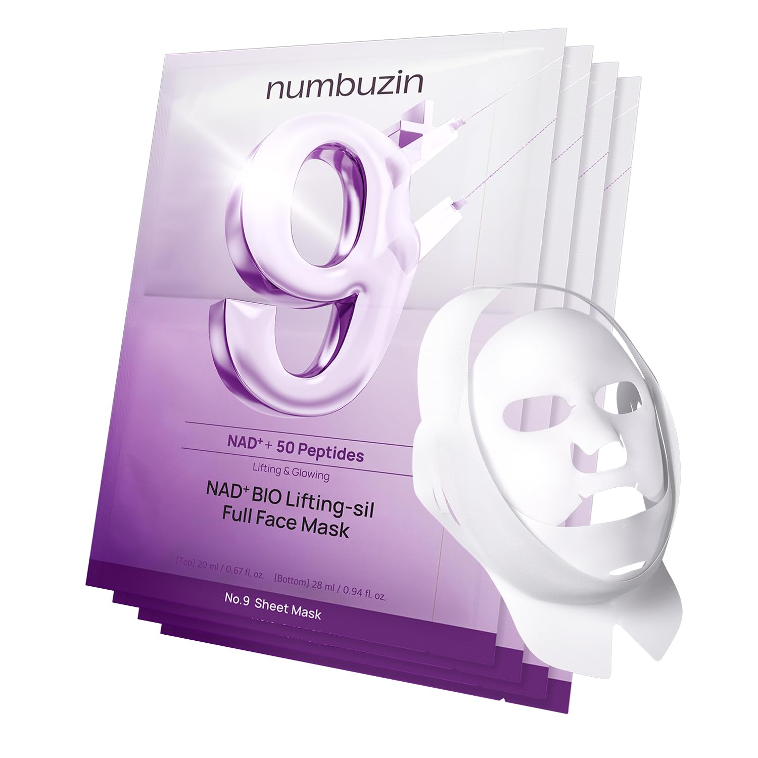 Numbuzin - No.9 NAD+ Bio Lifting - sil Full Face Mask 1uni - San Ha Co